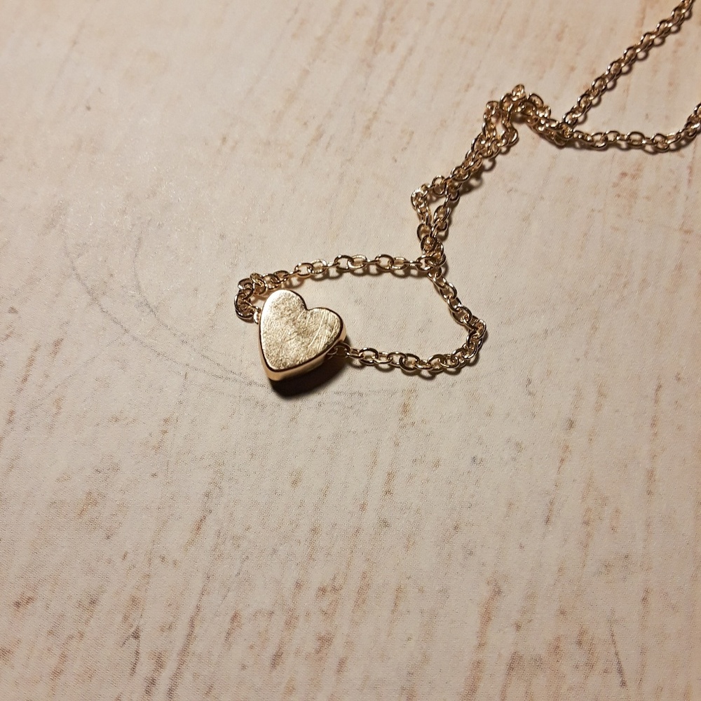 Gold Heart Ball Chain Choker Necklace Set - Picture 3 of 6